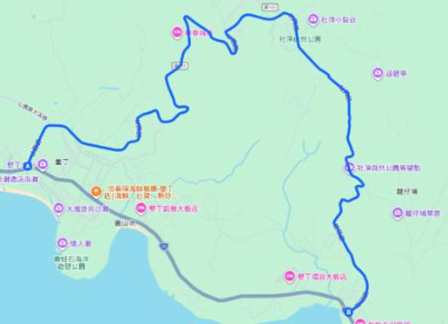 退件示範:路線示意圖
